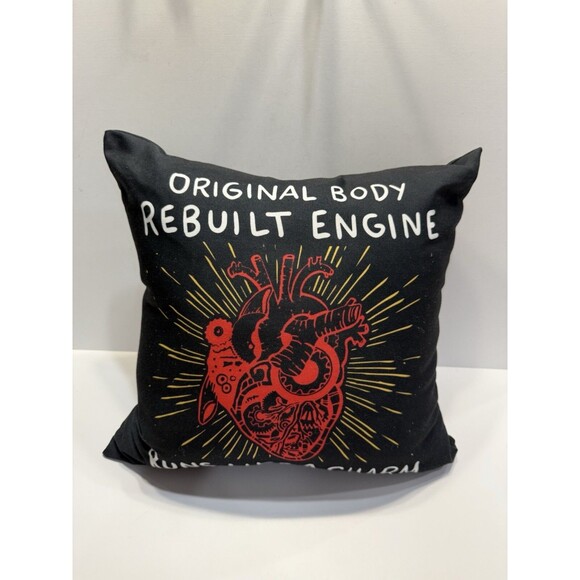 Original Body Rebuilt Engine Open Heart Surgery Throw Pillow - Picture 5 of 7